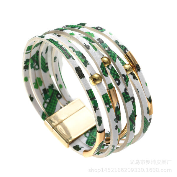 Wholesale Alloy Tube Magnet Buckle Valentine's Day Leather Bracelet