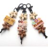 Wholesale Floral Alphabet Cartoon Silicone Beads Keychain