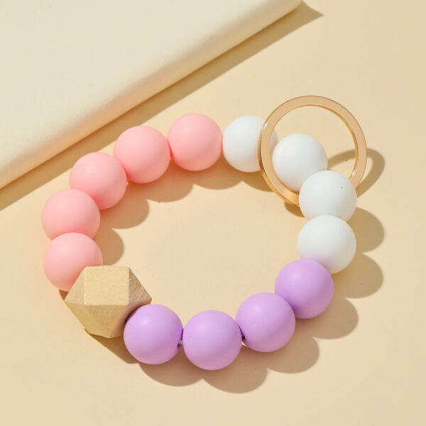 O1CN01MEb2qr1bFjfHyg5dh_2857743436-0-cib Wholesale Candy Color Silicone Beaded Wrist Keychain
