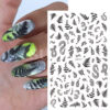 Wholesale Black and White Snake Rose Nail Art Stickers