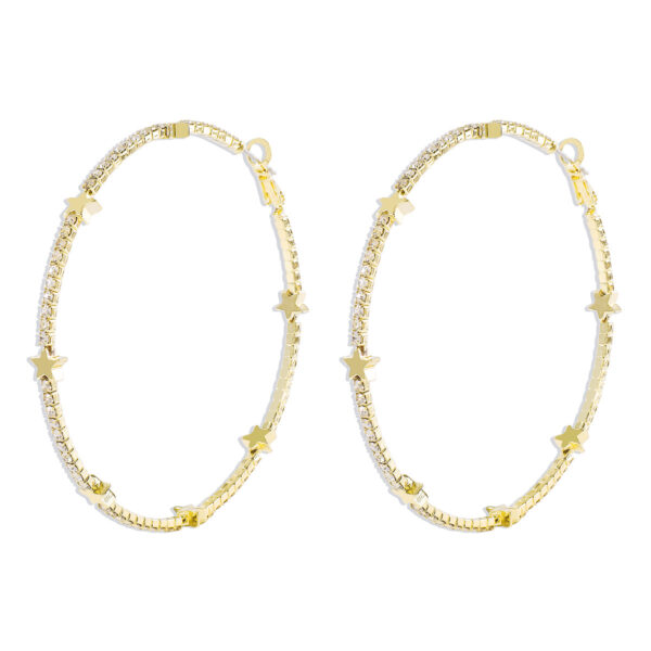 Wholesale Rhinestone Cutout Alloy Earrings