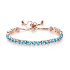 Rose gold-aquamarine