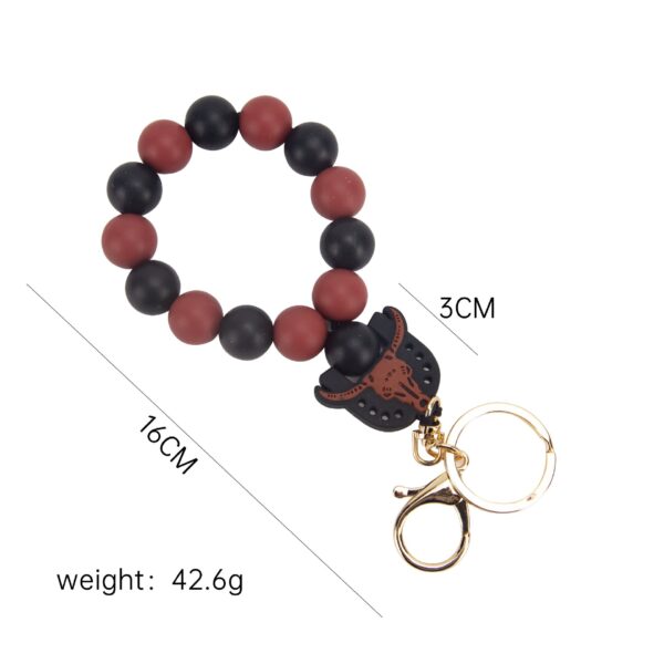 Wholesale Silicone Small Rainbow Beads Keychains