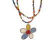 Wholesale Colorful Double Layer Beaded Flower Butterfly Necklaces