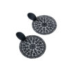 Wholesale Vintage Geometric Cutout Black Metal Earrings