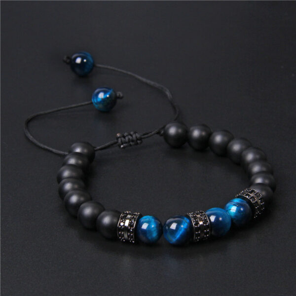 Wholesale Natural Stone Tiger Eye Beads Matte Beads Micro Setting Spacer Woven Bracelet