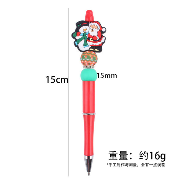 Wholesale Beaded Pens Creative Christmas Series Silicone Beads Colorful Plastic Ballpoint Pens