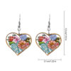 Wholesale Hollow Vintage Wood Flower Heart Shaped Earrings