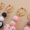 Wholesale Cartoon Silicone Heart-shaped Handmade Beaded Keychains