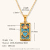 O1CN01MUmR1L1LNUY0U2gBa_2214478131287-0-cib-1 Wholesale Rectangular Drip Oiled Zircon Tarot Cards Stainless Steel 18K Gold Plated Necklaces