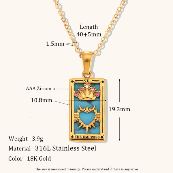 O1CN01MUmR1L1LNUY0U2gBa_2214478131287-0-cib-1 Wholesale Rectangular Drip Oiled Zircon Tarot Cards Stainless Steel 18K Gold Plated Necklaces