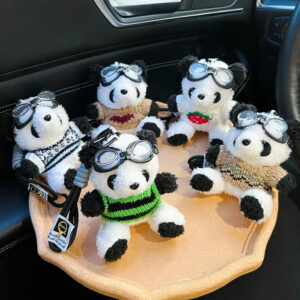 Wholesale Pilot Panda Plush Keychains
