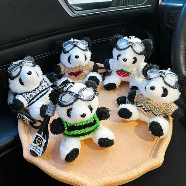 Wholesale Pilot Panda Plush Keychains