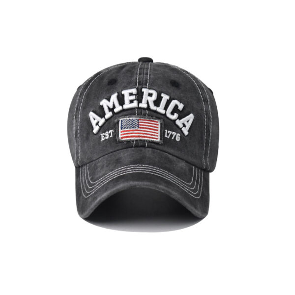Wholesale Cotton Washed Ripped Hole Flag Embroidered Baseball Hat