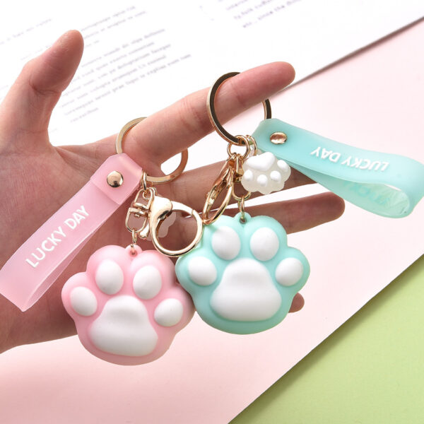 Wholesale Cartoon Cat Claw PVC Soft Keychains