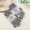 Wholesale Christmas Snowflake Touch Screen Knitted Thickened Gloves