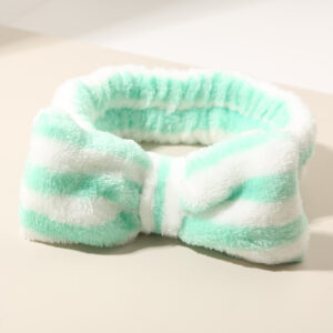 #11 [green + white] striped headband - single