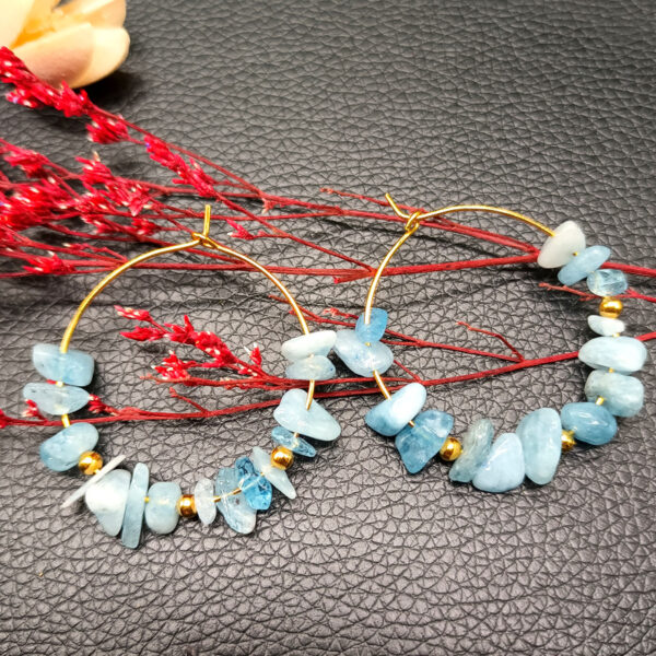 Wholesale Natural Crystal Crushed Stone Alloy Earrings