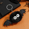 Wholesale Halloween Bat Plush Pom Keychain