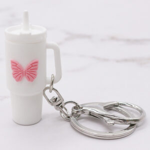 White Butterfly Keychain