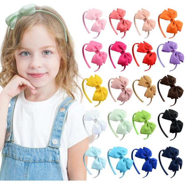 Wholesale Polyester Rib Kids Bow Headband
