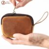 Wholesale Genuine Leather Zipper Coin Holder Coin Purse