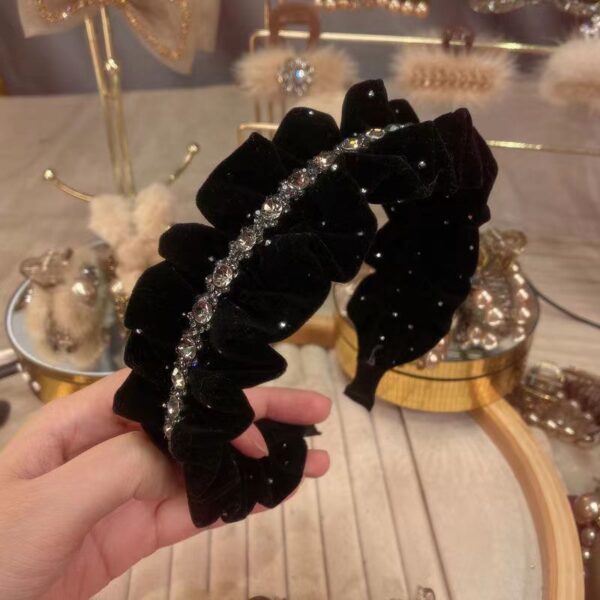 O1CN01MeAqsh23khnR4nSNr_2608437294-0-cib Wholesale Vintage Pleated Diamond Inlaid Fabric Headbands