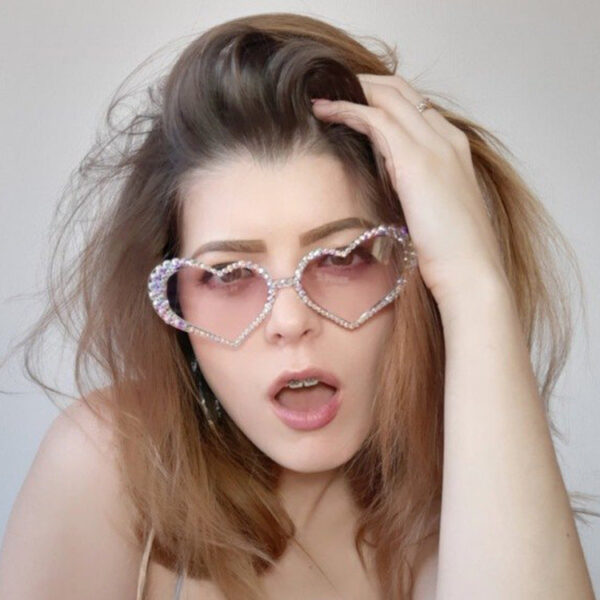 Wholesale Rhinestone Love PC Sunglasses