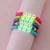 Wholesale Glow in the Dark Heart Acrylic Beaded Bracelet Set of 5