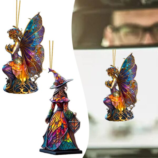 Wholesale Halloween Car Acrylic Pendant Ornate Witch