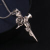 Wholesale Gothic Retro Rose Stainless Steel Necklace