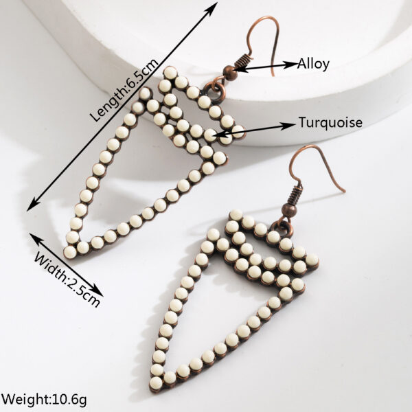Wholesale Exaggerated White Turquoise Women's Fashion High Quality Ethnic Style Earrings Pendant