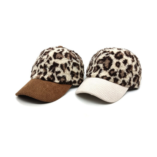 Wholesale Autumn and Winter Retro Color Matching Leopard Print Cold Warm Polyester Baseball Cap