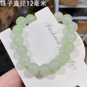 Green 12mm two-color gradient ice through glass bracelet