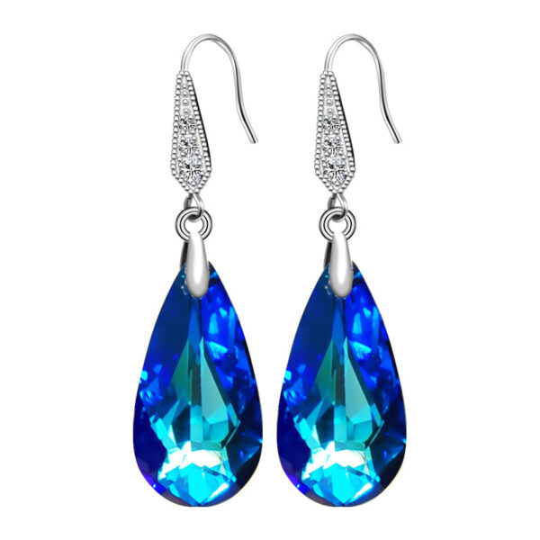 Wholesale Water Drop Synthetic Crystal Super Shiny Earrings