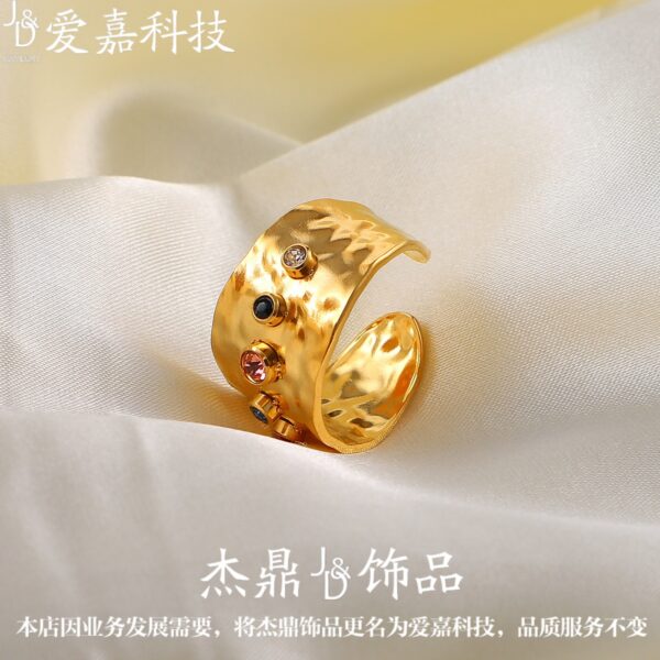 Wholesale Stainless Steel 18K Gold Plated Adjustable Rings