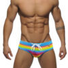 O1CN01MkUcj51s7Lq8oefbt__985485719-0-cib Wholesale Men's Rainbow Stripe Swimwear Briefs