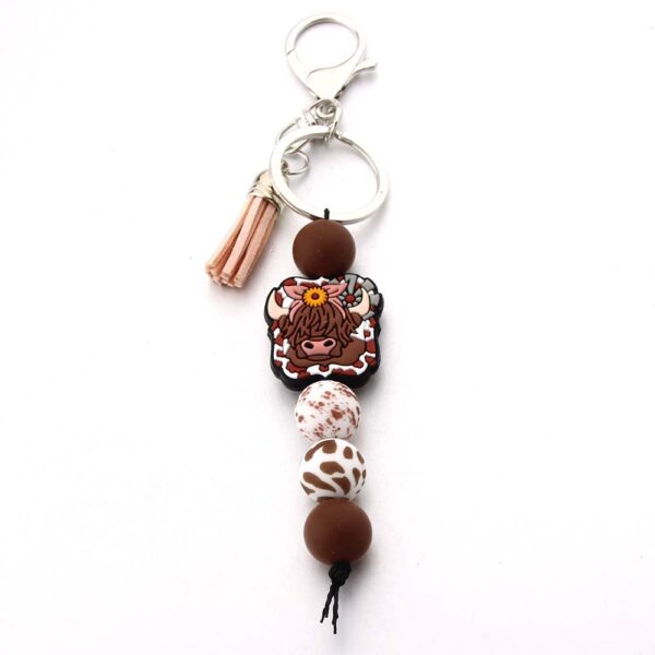 Wholesale Silicone Bead Tassel Keychain