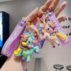 Wholesale Cartoon Colorful Unicorn PVC Keychain
