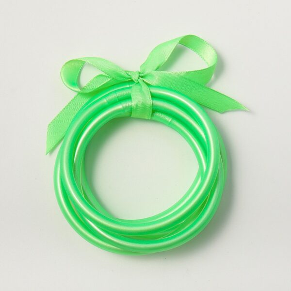 Wholesale Silicone PVC Tube Gold Foil Fluorescent Color System Bracelet