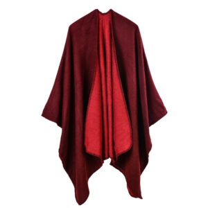 Classic solid color double-sided shawl burgundy / 135-175CM