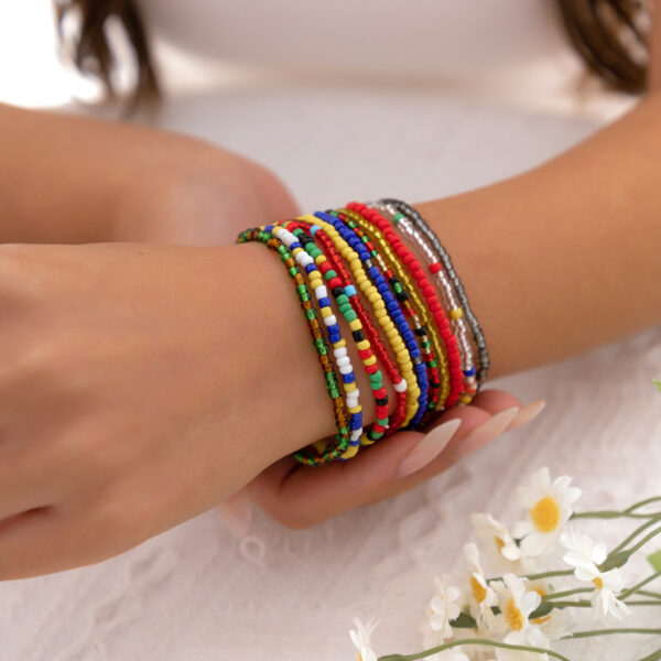 Wholesale Stacked Colorful Beads Rice Beads Set Bracelet