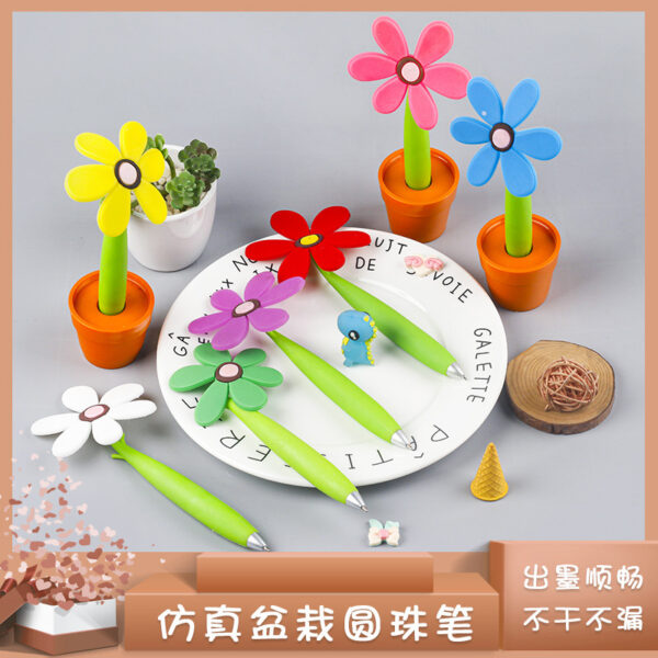 O1CN01MqLvZN1p1RyDLpzqb_3193465300-0-cib Wholesale Plastic Sun Flower Potted Ballpoint Pen