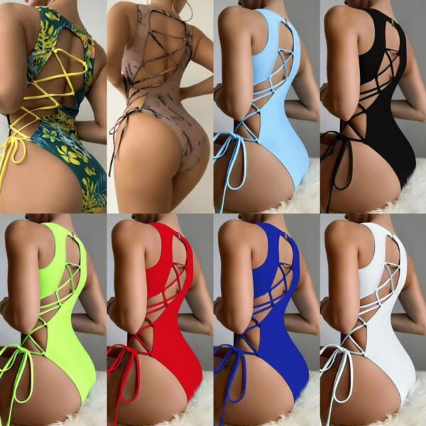 Wholesale Back Hollow Straps Polyester Swimwear