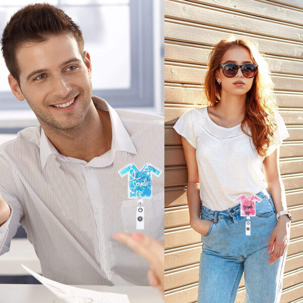 Wholesale Badge Reels ABS Sequin Clothes Nurse Doctor Retractable Keychain