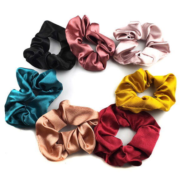 Wholesale Solid Color Satin Fabric Hair Scrunchies