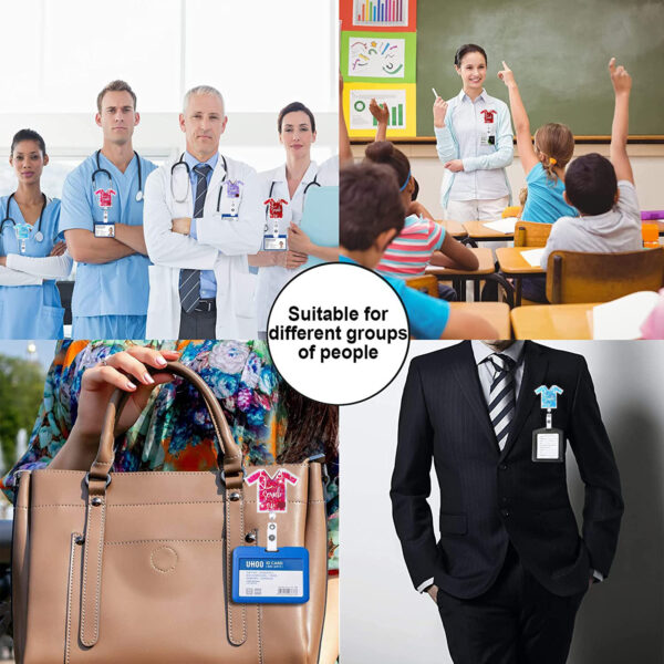 Wholesale Badge Reels ABS Sequin Clothes Nurse Doctor Retractable Keychain