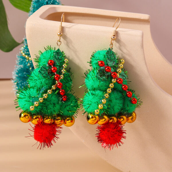 Wholesale Christmas Tree Christmas Hat Earrings Personalized Hand Braided Earrings