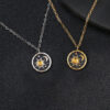 Wholesale Sun Moon Vintage Pendant Alloy Earrings Necklace Set