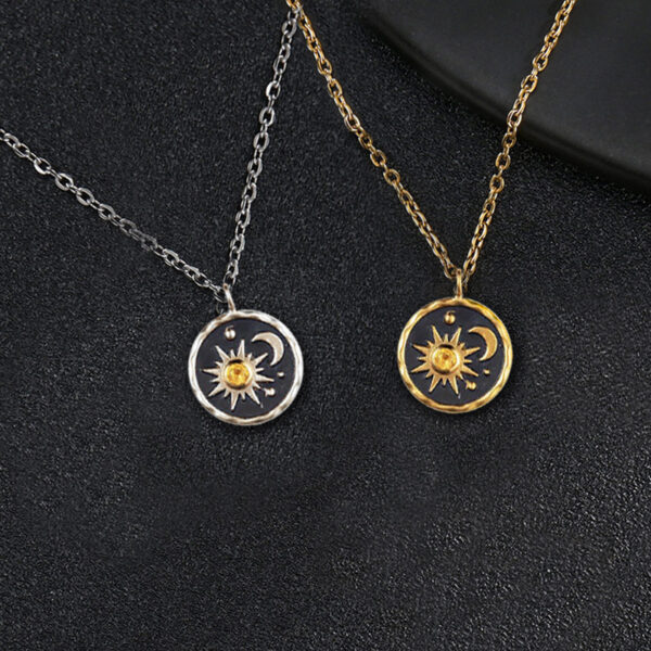 Wholesale Sun Moon Vintage Pendant Alloy Earrings Necklace Set